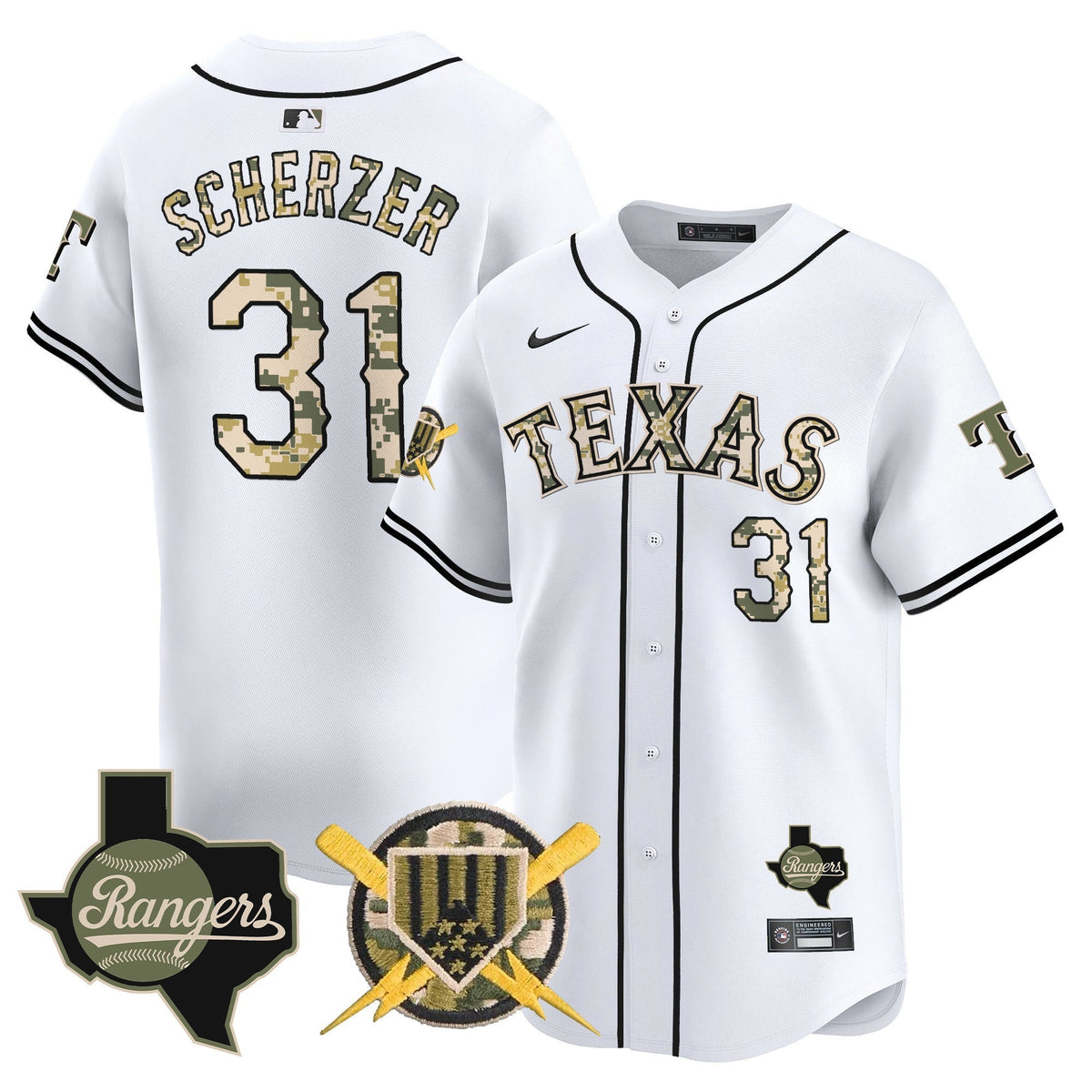 Men's Texas Rangers Armed Forces Day Vapor Premier Limited Jersey - All Stitched