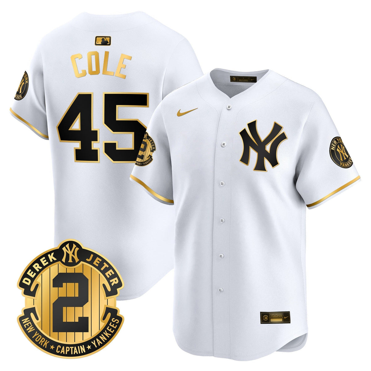 Men's Yankees Derek Jeter Patch Vapor Premier Limited Jersey - All Stitched