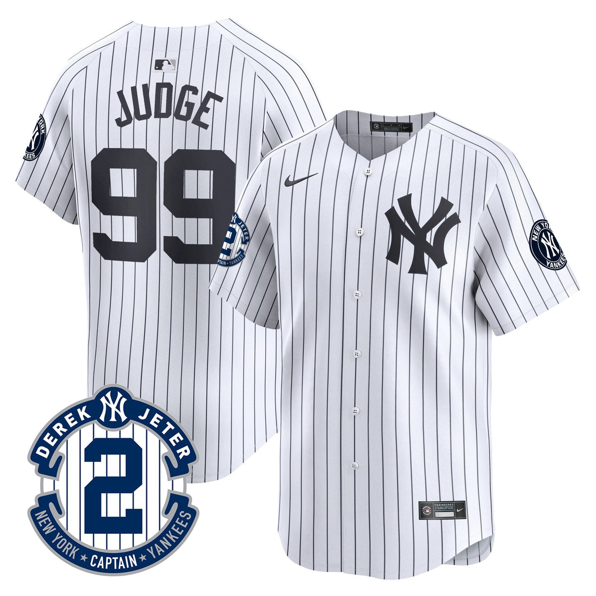 Men's Yankees Derek Jeter Patch Vapor Premier Limited Jersey - All Stitched