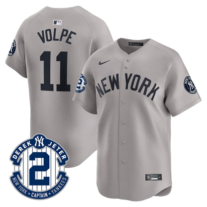 Men's Yankees Derek Jeter Patch Vapor Premier Limited Jersey - All Stitched