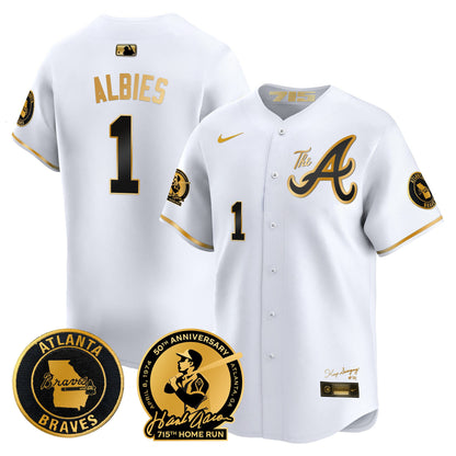  Atlanta Braves Hank Aaron 715th Home Run Patch Vapor Premier Limited Jersey V2 - All Stitched