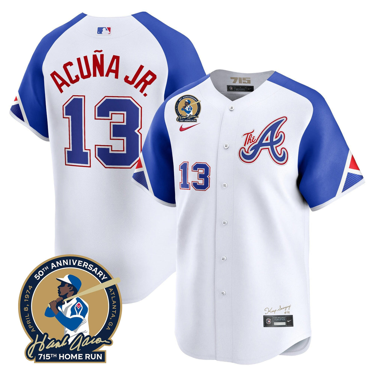  Atlanta Braves Hank Aaron 715th Home Run Patch Vapor Premier Limited Jersey V2 - All Stitched