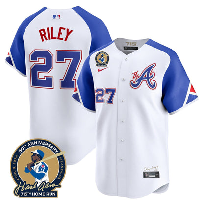  Atlanta Braves Hank Aaron 715th Home Run Patch Vapor Premier Limited Jersey V2 - All Stitched