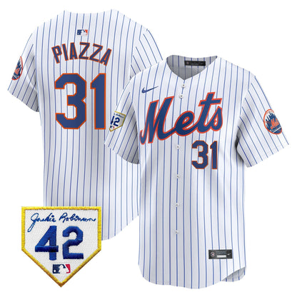 Men's New York Mets 2024 Jackie Robinson Patch Vapor Premier Limited Jersey - All Stitched