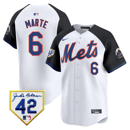 Men's New York Mets 2024 Jackie Robinson Patch Vapor Premier Limited Jersey - All Stitched