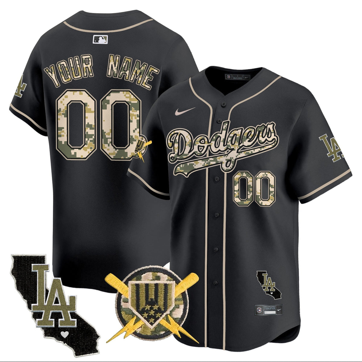 Dodgers Armed Forces Day Vapor Premier Limited Custom Jersey - All Stitched