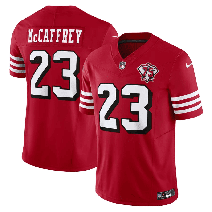 San Francisco 49Ers 75Th Anniversary Throwback Scarlet Jersey – All Stitched