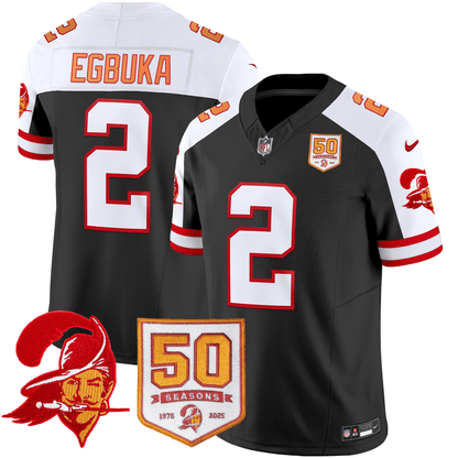Men's Tampa Bay Buccaneers Throwback 50th Season Patch Vapor Limited Jersey - All Stitched