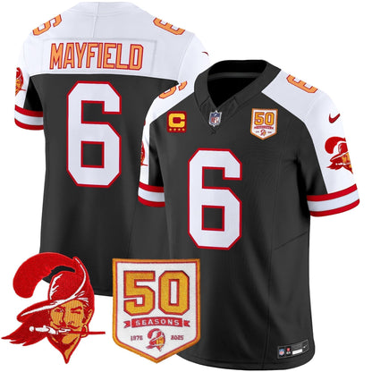 Men's Tampa Bay Buccaneers Throwback 50th Season Patch Vapor Limited Jersey - All Stitched