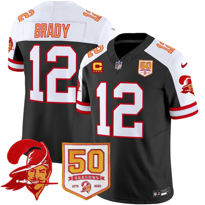 Men's Tampa Bay Buccaneers Throwback 50th Season Patch Vapor Limited Jersey - All Stitched