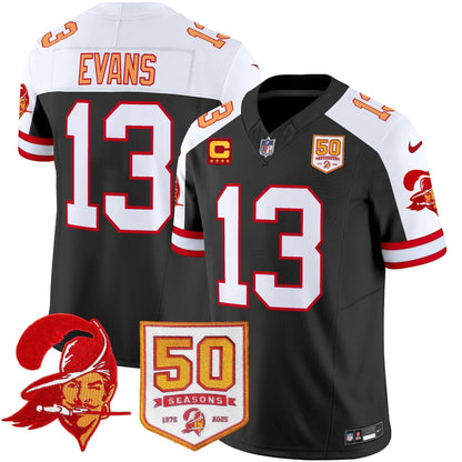 Men's Tampa Bay Buccaneers Throwback 50th Season Patch Vapor Limited Jersey - All Stitched