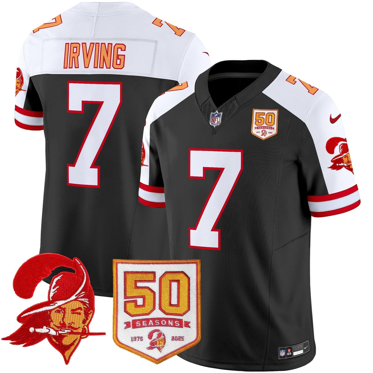 Men's Tampa Bay Buccaneers Throwback 50th Season Patch Vapor Limited Jersey - All Stitched