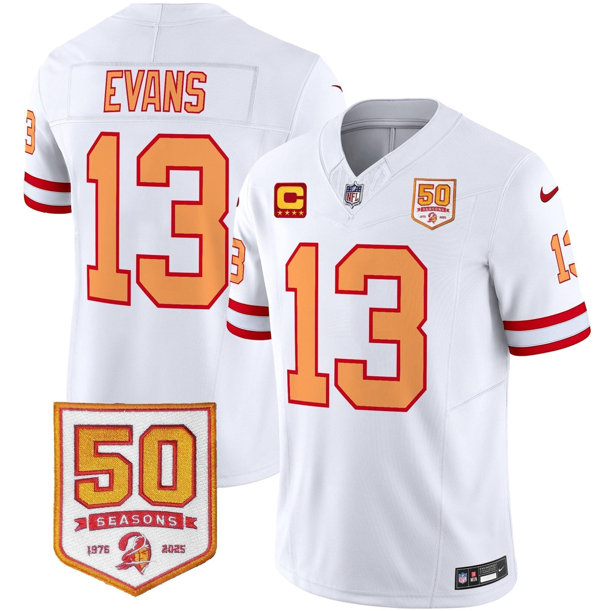 Men's Tampa Bay Buccaneers Throwback 50th Season Patch Vapor Limited Jersey - All Stitched