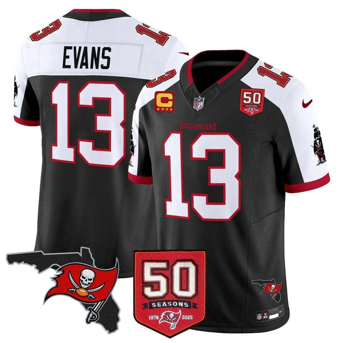 Men's Tampa Bay Buccaneers 50th Season Patch Vapor Limited Jersey - All Stitched
