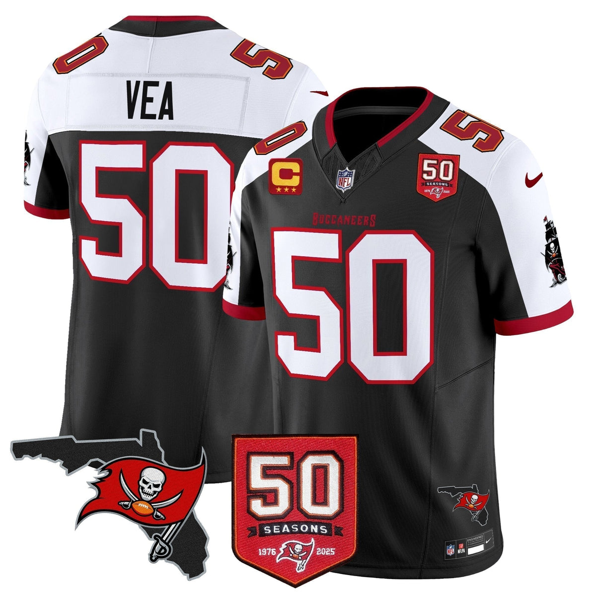 Men's Tampa Bay Buccaneers 50th Season Patch Vapor Limited Jersey - All Stitched