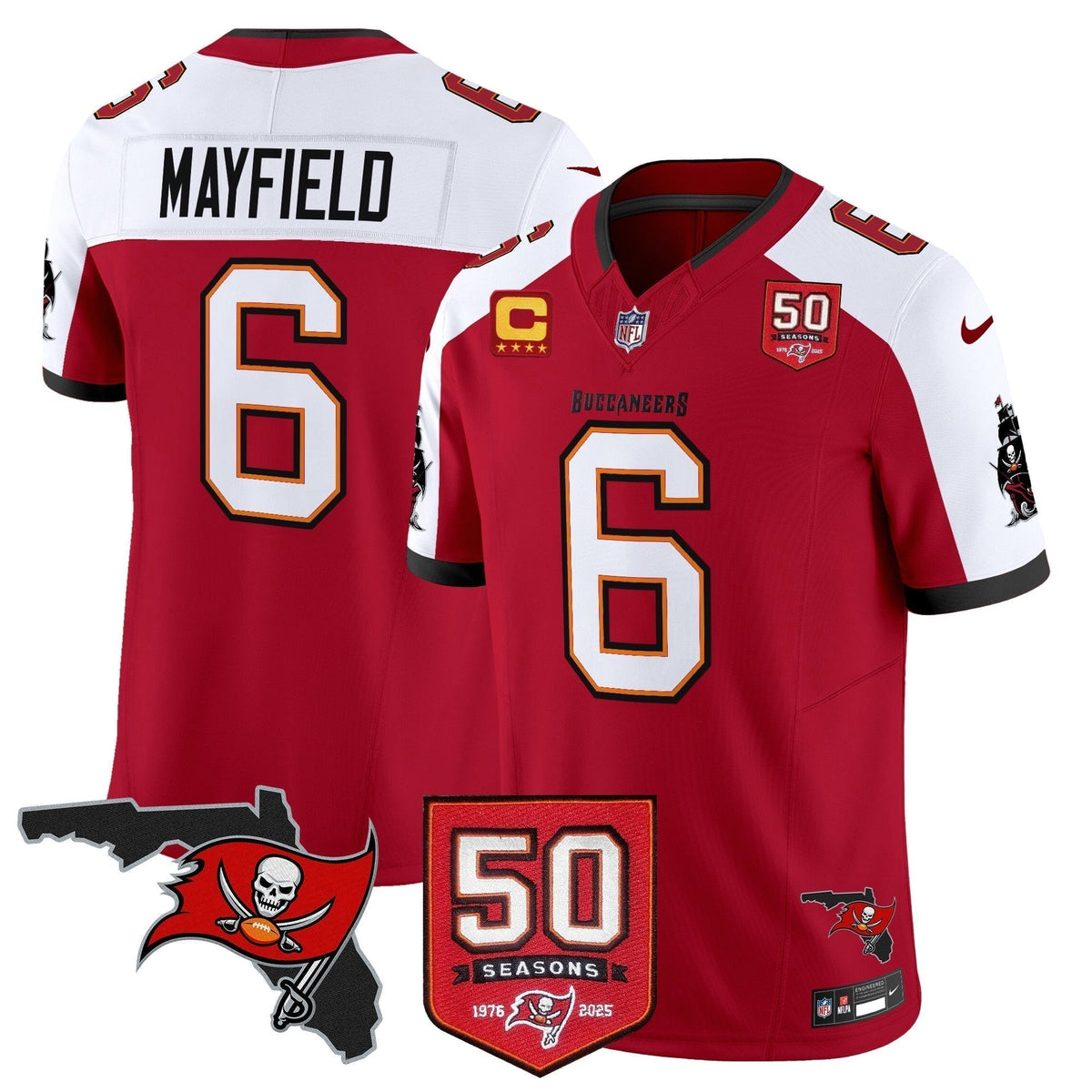 Men's Tampa Bay Buccaneers 50th Season Patch Vapor Limited Jersey - All Stitched