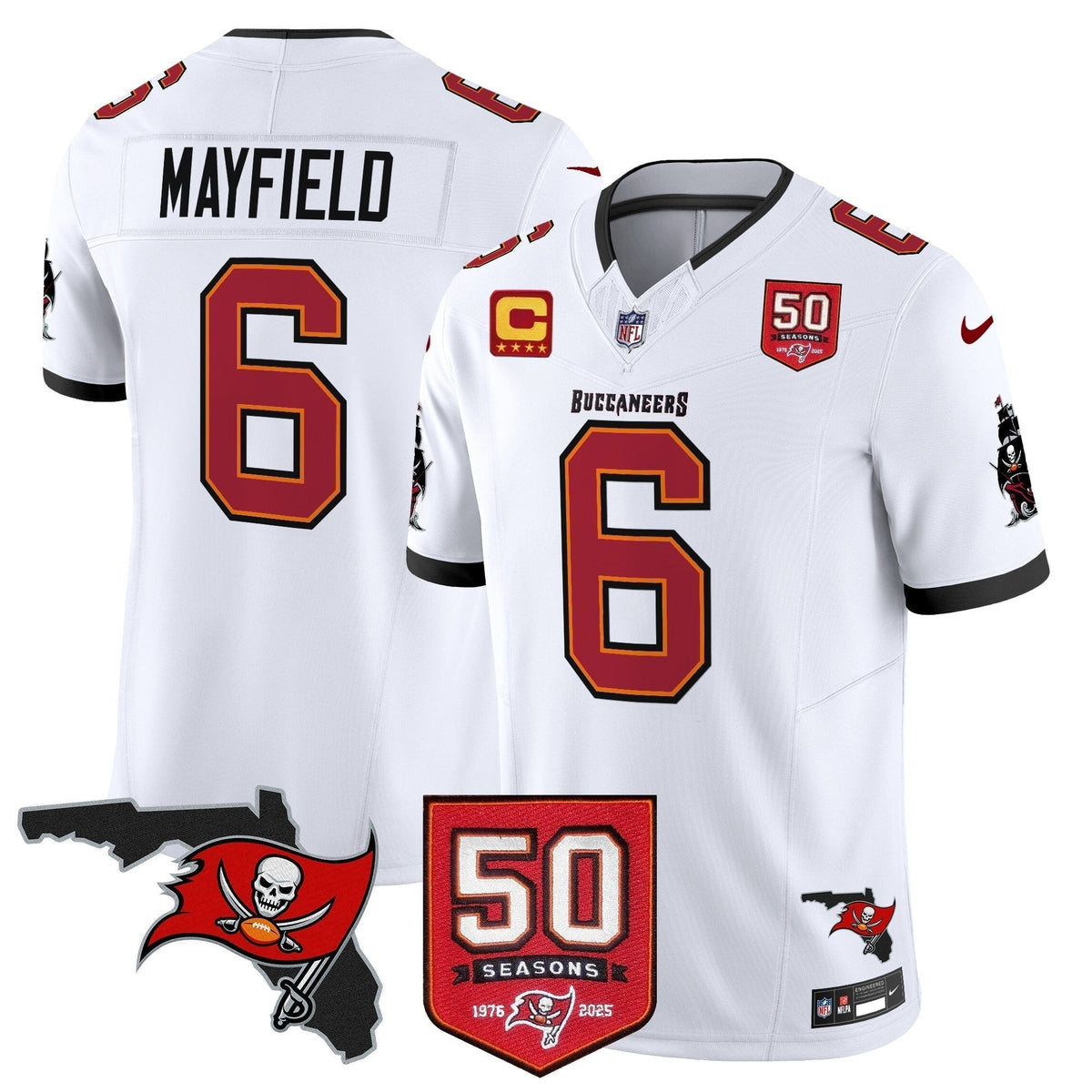 Men's Tampa Bay Buccaneers 50th Season Patch Vapor Limited Jersey - All Stitched