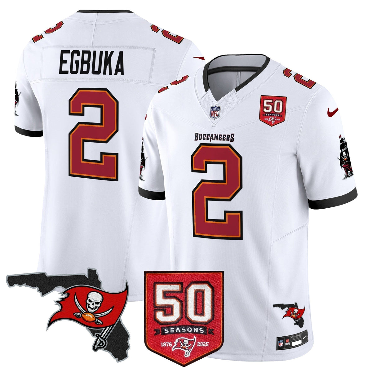 Men's Tampa Bay Buccaneers 50th Season Patch Vapor Limited Jersey - All Stitched