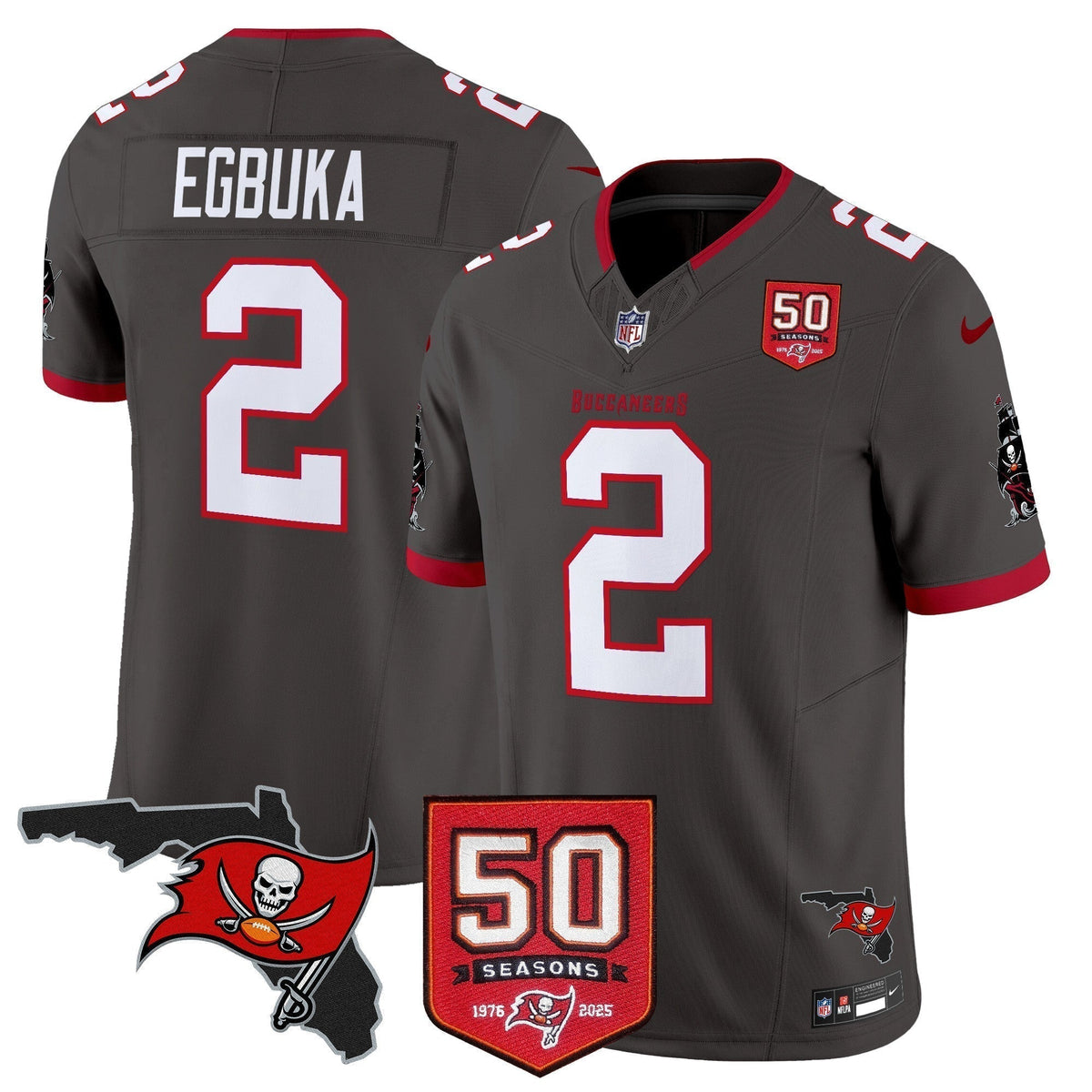 Men's Tampa Bay Buccaneers 50th Season Patch Vapor Limited Jersey - All Stitched
