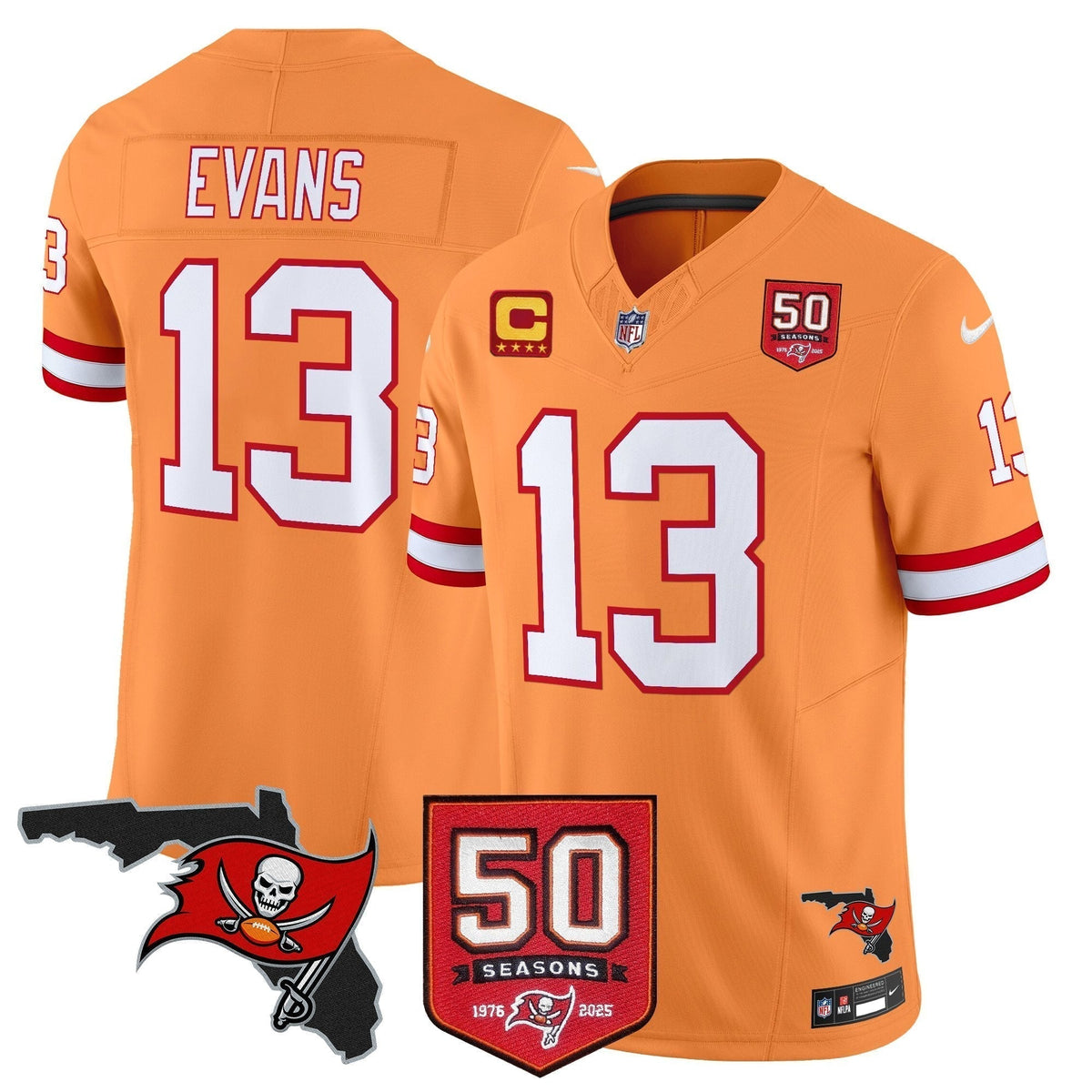 Men's Tampa Bay Buccaneers 50th Season Patch Vapor Limited Jersey - All Stitched