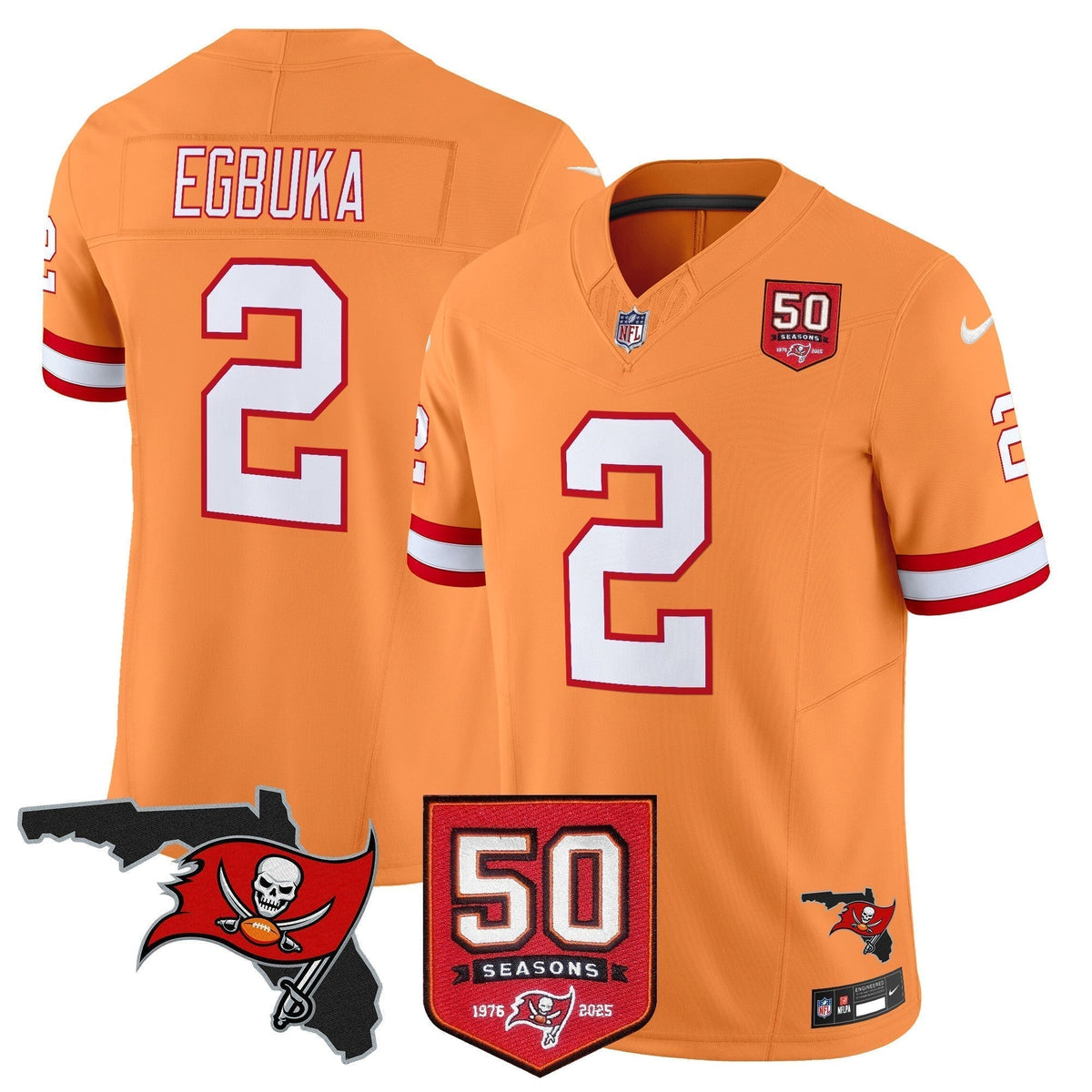 Men's Tampa Bay Buccaneers 50th Season Patch Vapor Limited Jersey - All Stitched