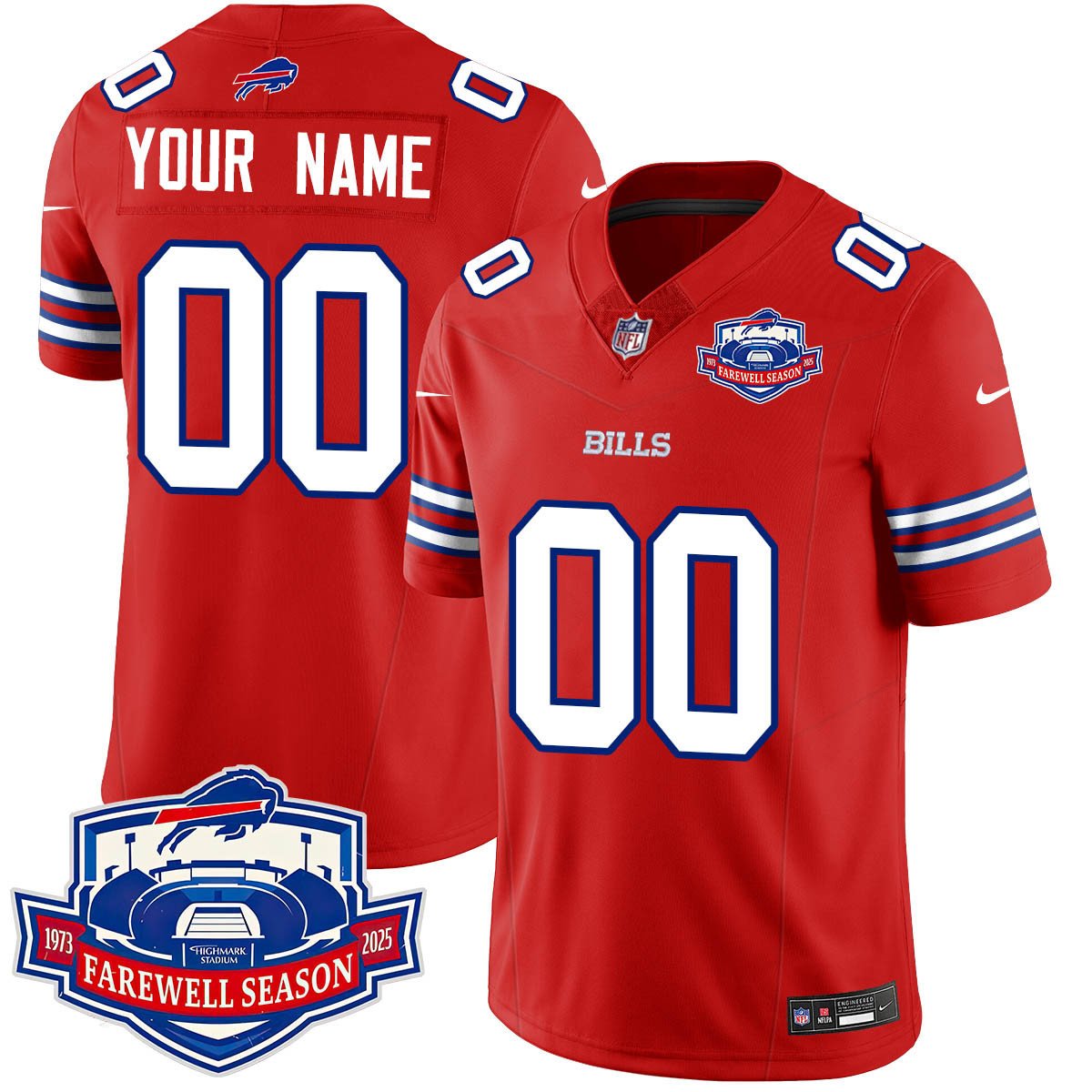 Buffalo Bills 2025 Custom Jersey All Stitched - Farewell to Highmark Stadium