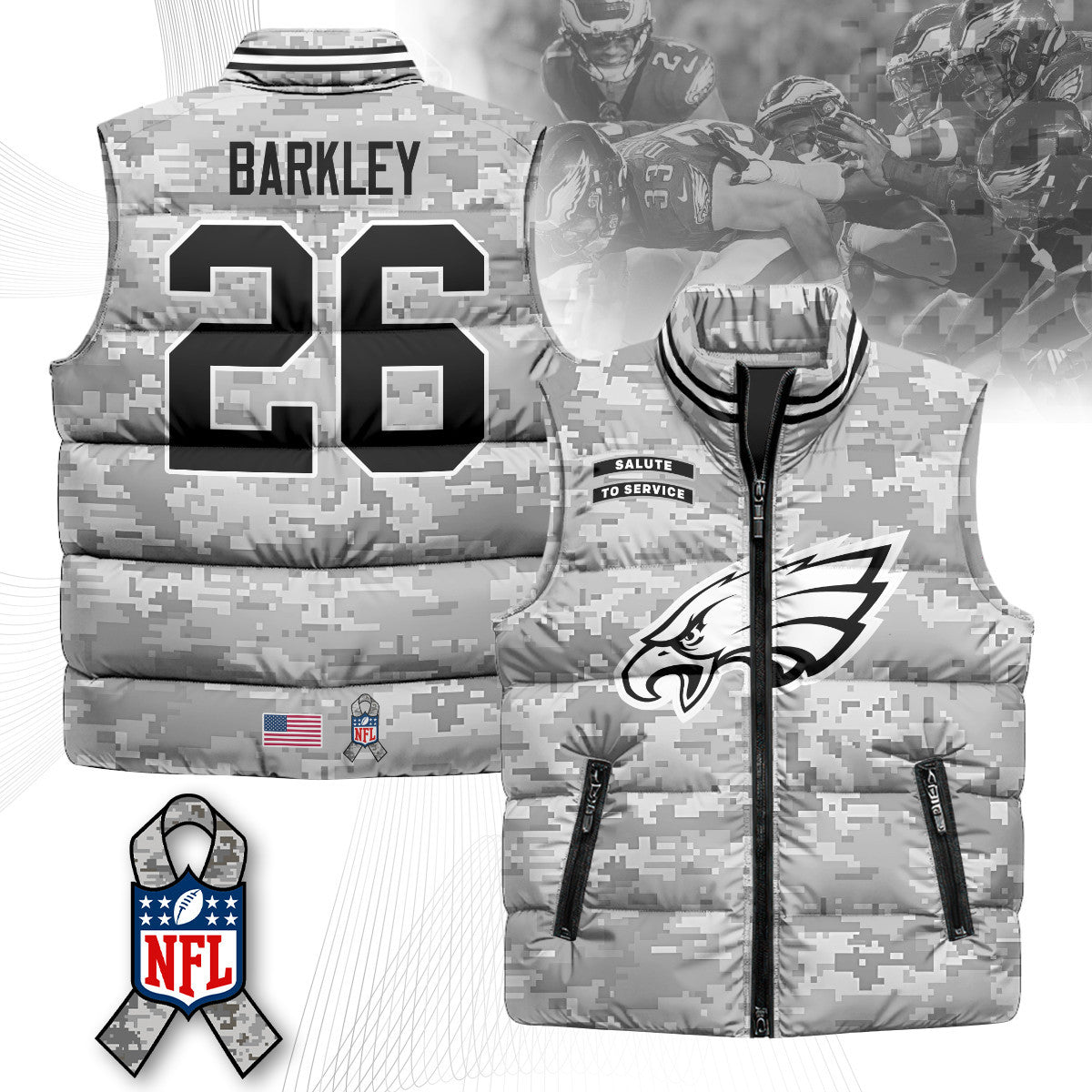 Philadelphia Eagles Salute To Service Puffer Vest