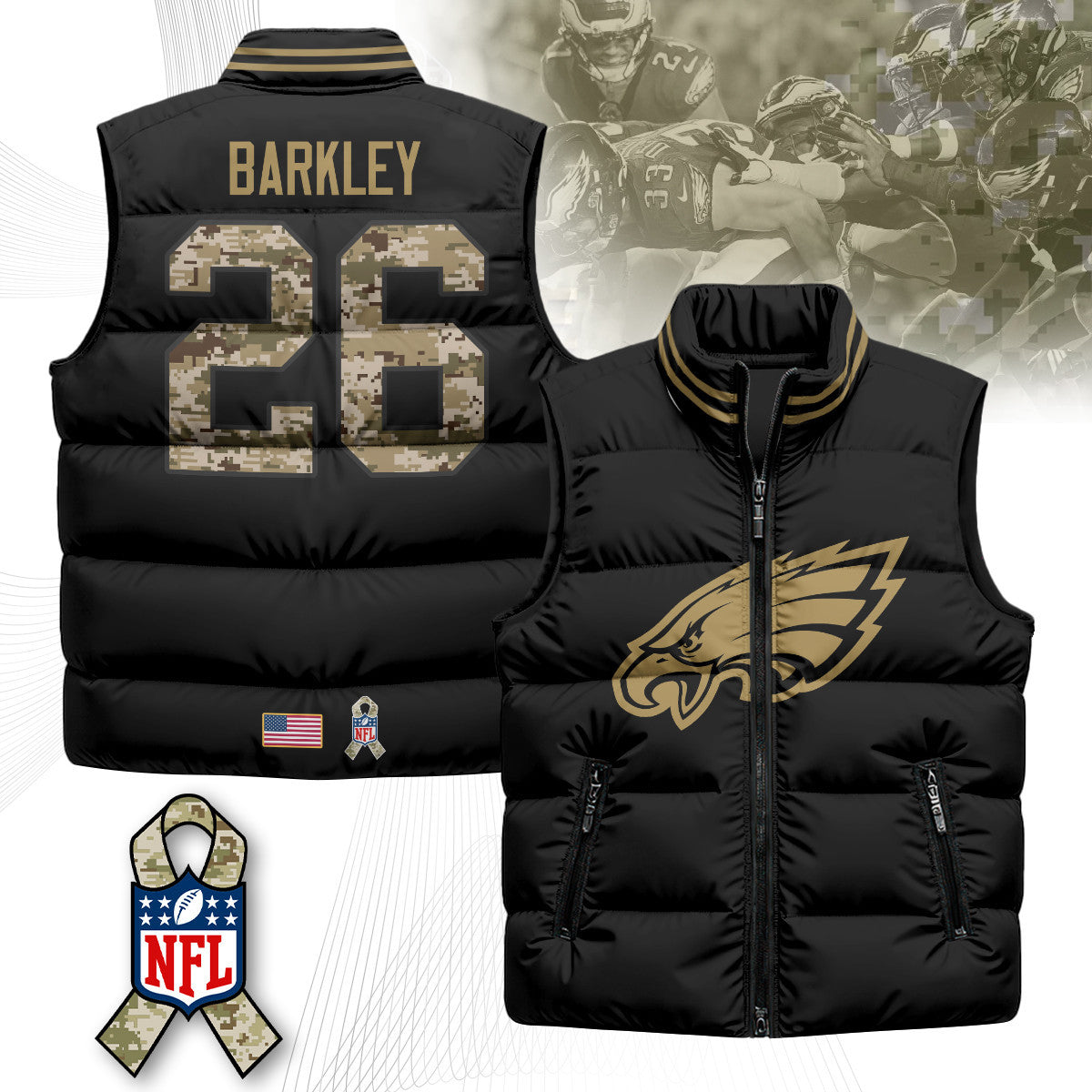 Philadelphia Eagles Salute To Service Puffer Vest