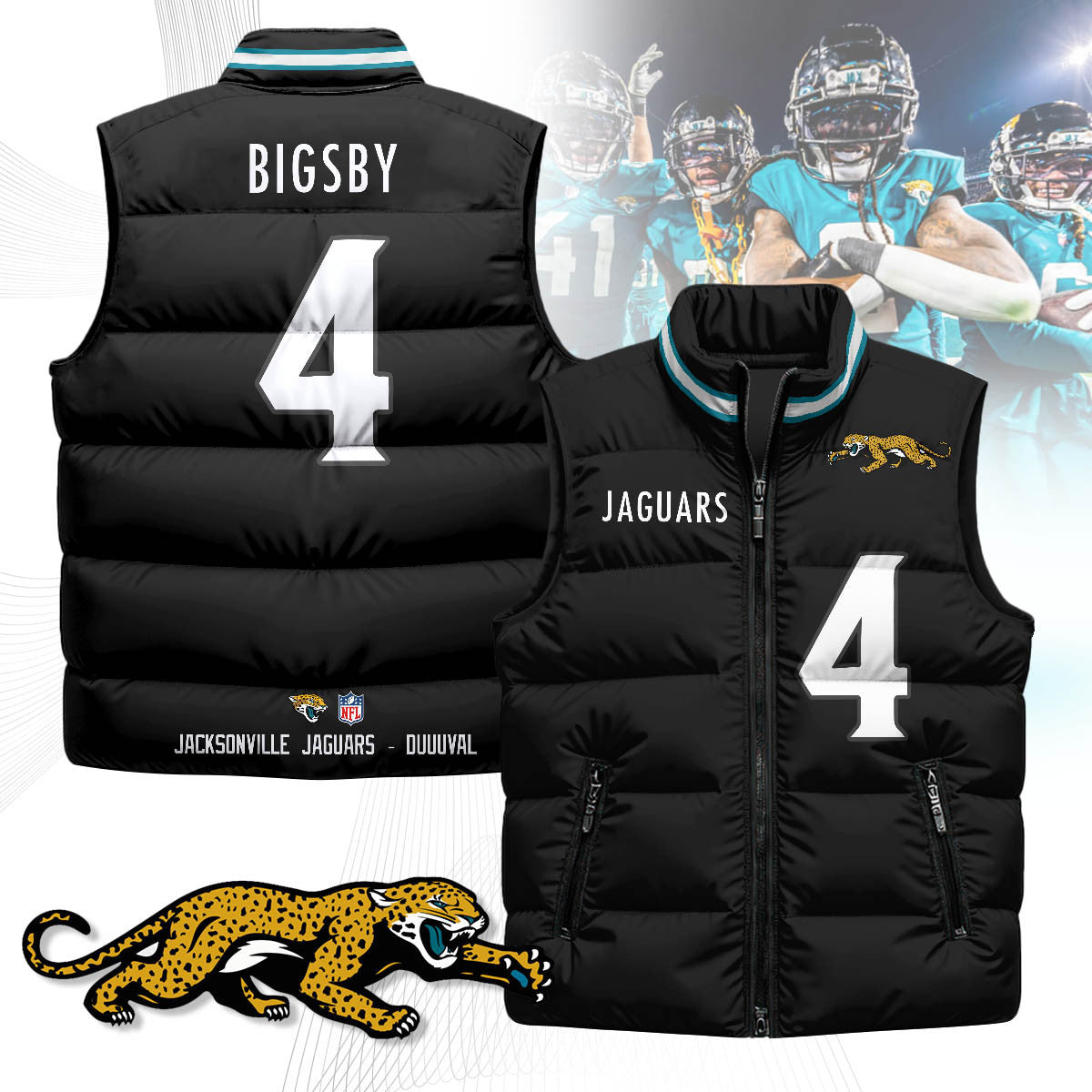 Jacksonville Jaguars Unisex Puffer Vest