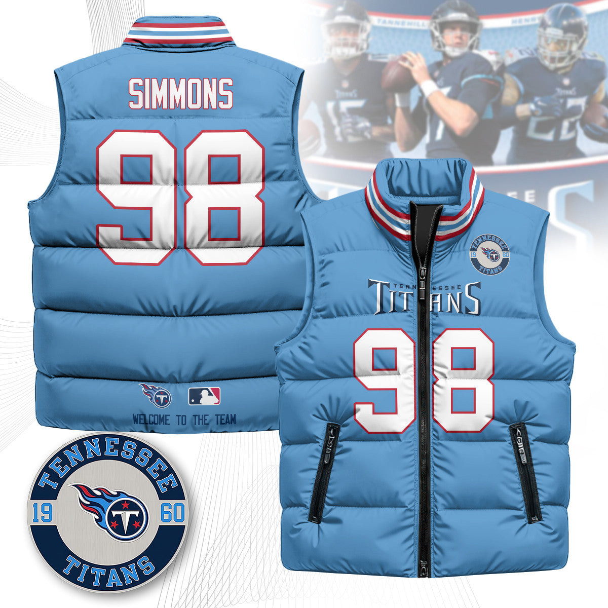 Tennessee Titans Unisex Puffer Vest