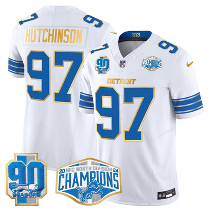 DET 2024 NFC North Division Champions Patch Gold Trim Vapor Limited Jersey - Stitched