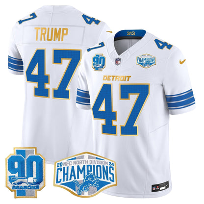 DET 2024 NFC North Division Champions Patch Gold Trim Vapor Limited Jersey - Stitched
