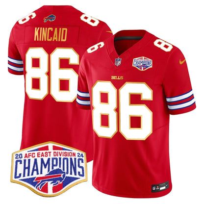 Bills 2024 AFC East Division Champions Gold Trim Vapor Limited Jersey - Stitched