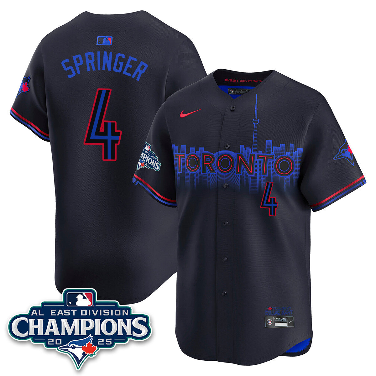Toronto Blue Jays AL East Division Champions Jersey - All Stitched