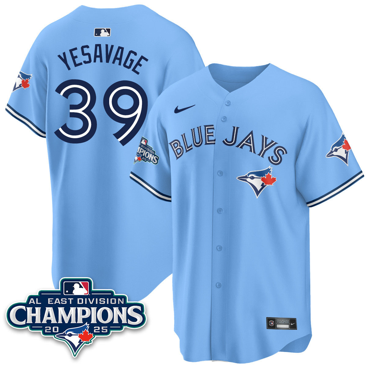 Toronto Blue Jays AL East Division Champions Jersey - All Stitched