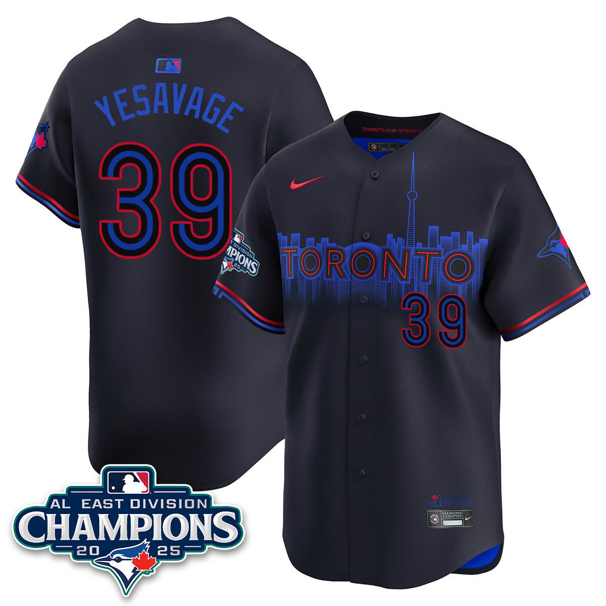Toronto Blue Jays AL East Division Champions Jersey - All Stitched