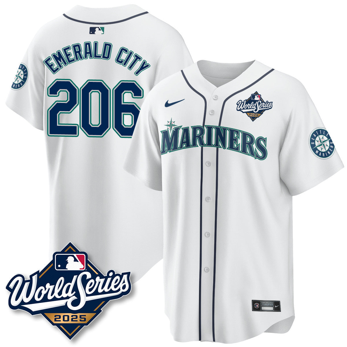 Seattle Mariners 2025 World Series Jersey - All Stitched