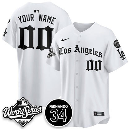 Los Angeles Dodgers 2025 Gothic NL Champions Custom Jersey - All Stitched