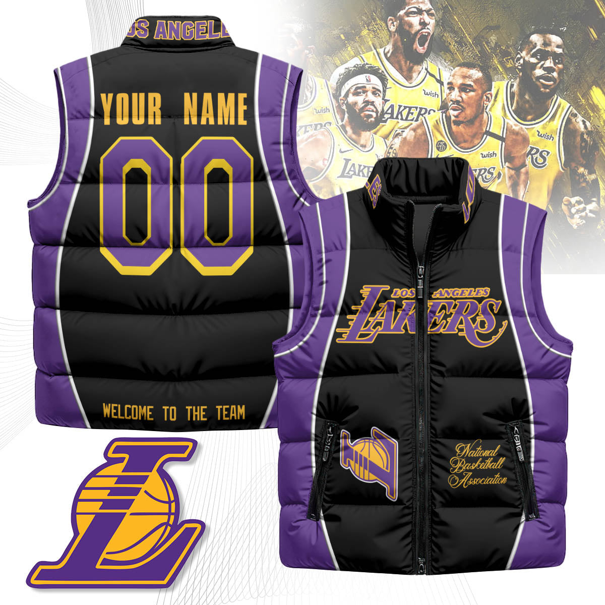 Los Angeles Lakers Unisex Puffer Vest