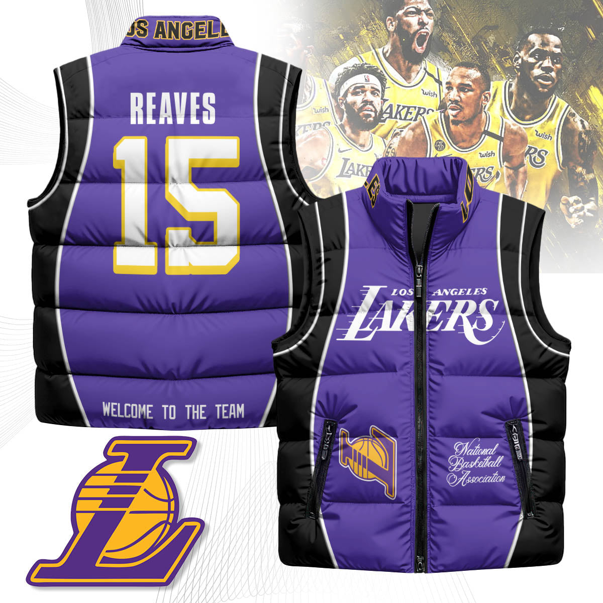 Los Angeles Lakers Unisex Puffer Vest