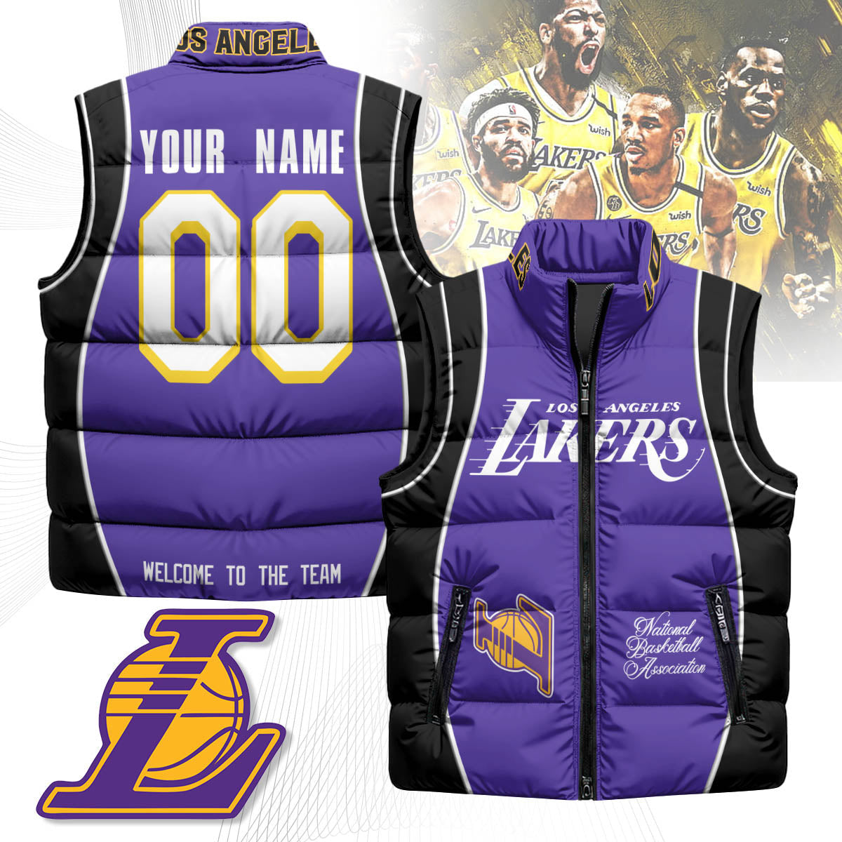 Los Angeles Lakers Unisex Puffer Vest