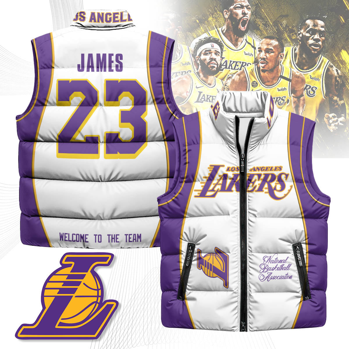 Los Angeles Lakers Unisex Puffer Vest