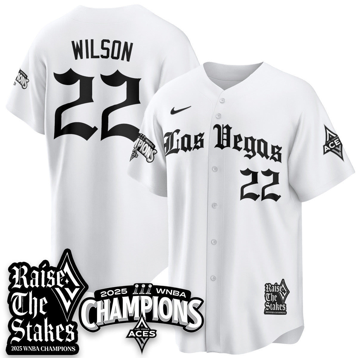 Las Vegas Aces 2025 WNBA Championship Baseball Jersey - All Stitched
