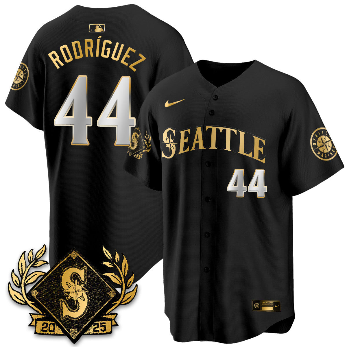 Seattle Mariners 2025 Series Gold Jersey - All Stitched