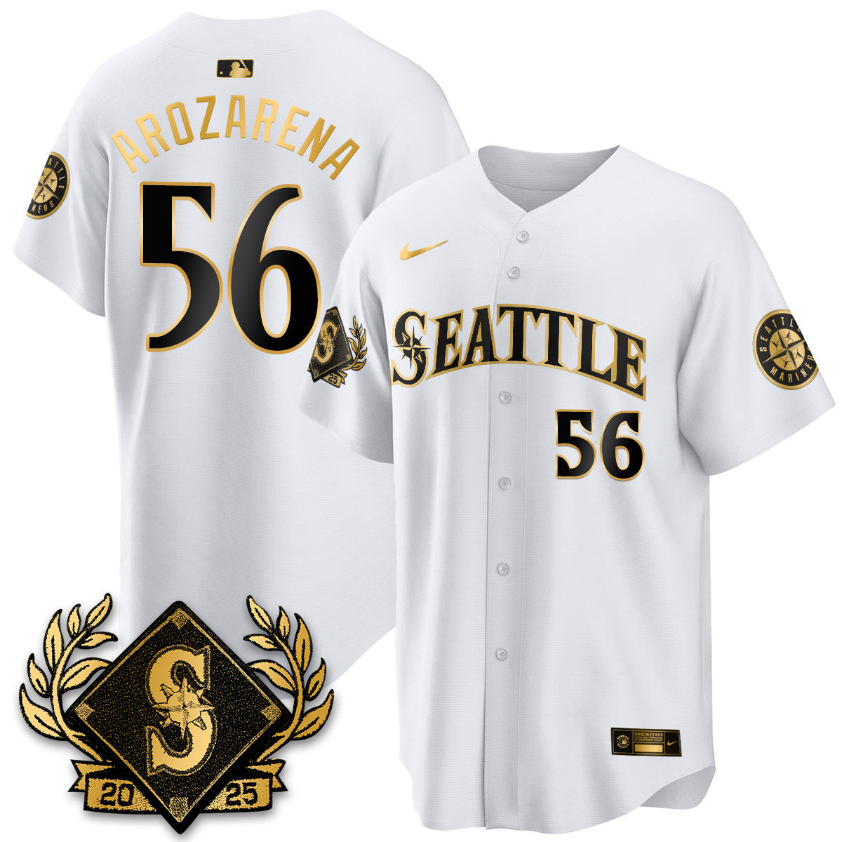 Seattle Mariners 2025 Series Gold Jersey - All Stitched
