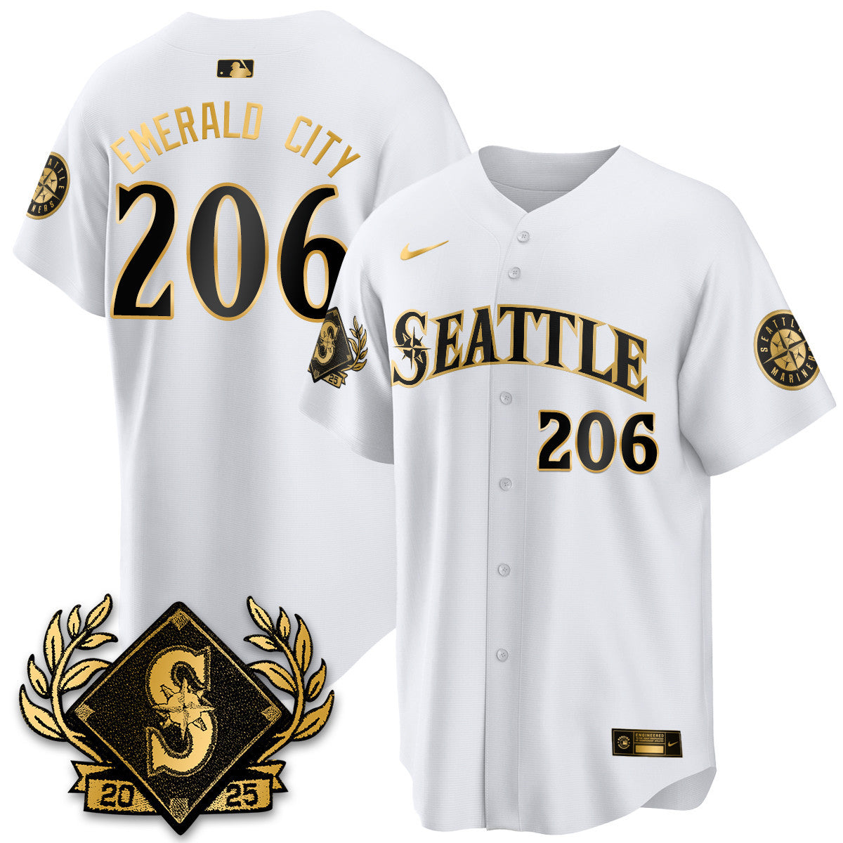 Seattle Mariners 2025 Series Gold Jersey - All Stitched