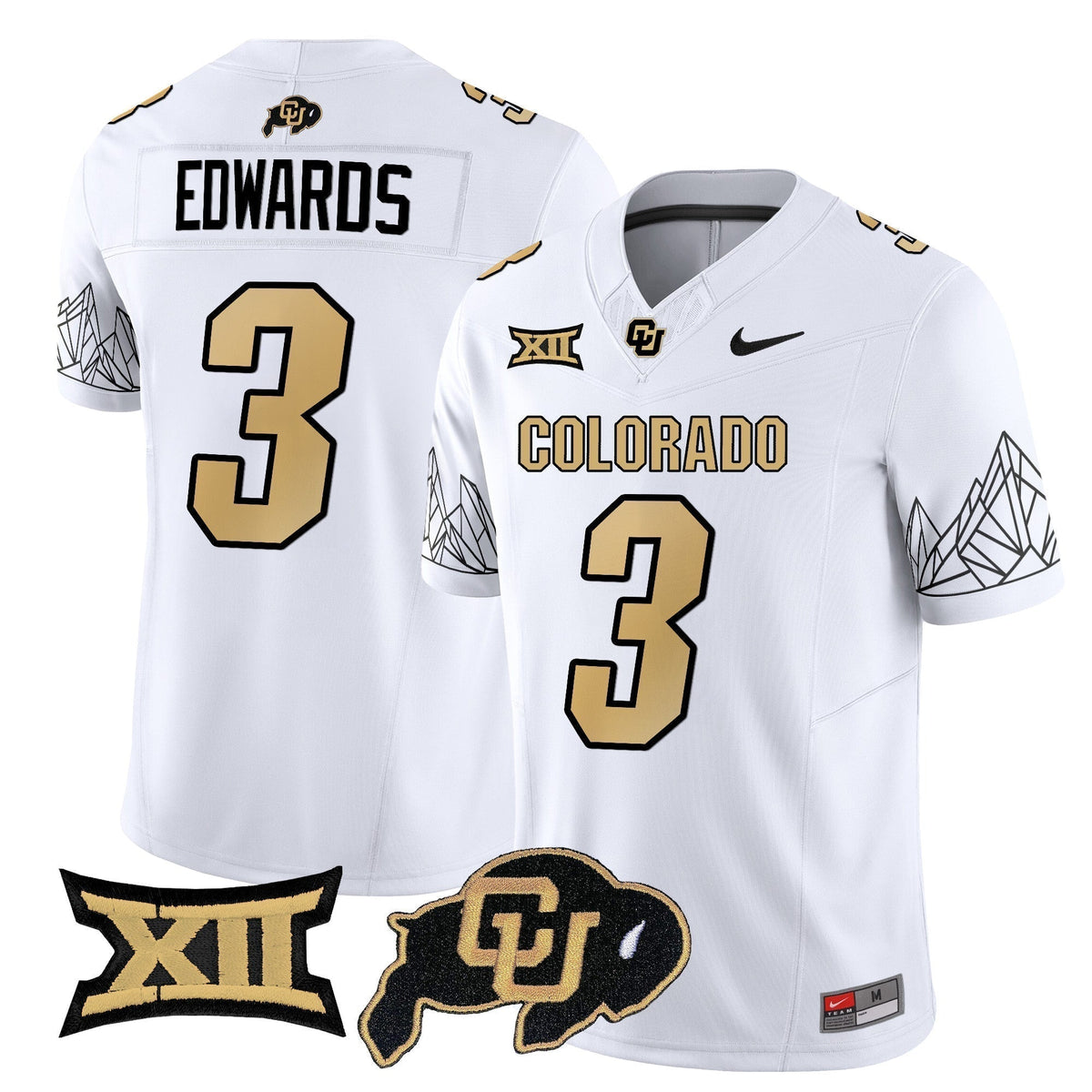 Men's Colorado Buffaloes Vapor Limited Jersey V3 - Big 12 XII Patch - All Stitched