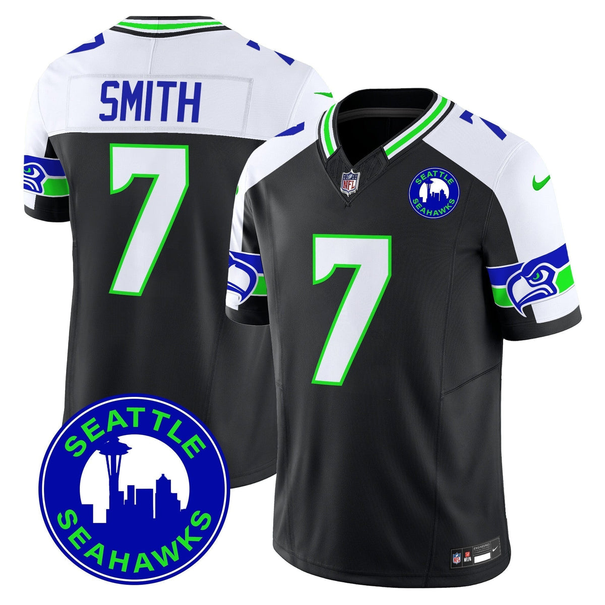 Men's Seahawks 2024 Seattle City Patch Vapor Limited Jersey - All Stitched