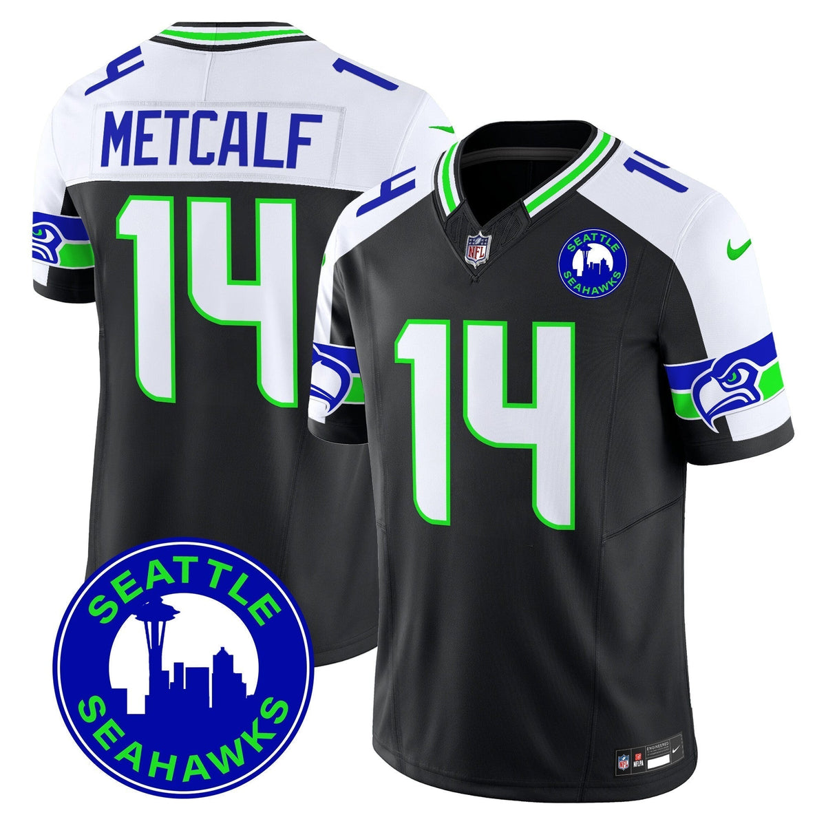 Men's Seahawks 2024 Seattle City Patch Vapor Limited Jersey - All Stitched