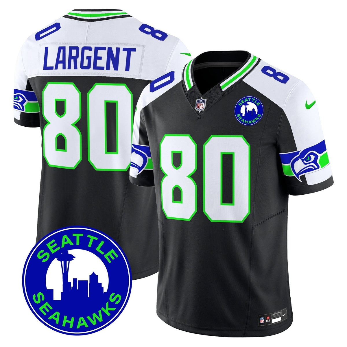 Men's Seahawks 2024 Seattle City Patch Vapor Limited Jersey - All Stitched